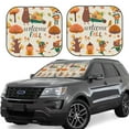 thumbnail image 2 of Uemuo Autumn In The Forest Welcome Fall Printed 2 PCS Car Windshield Sun Shade, Auto Sun Heat and UV Rays Blocker, Foldable Automotive Front Window Sunshade Protector, 2 of 7