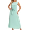 thumbnail image 5 of Maxi Dresses Sevevn Women's Fashion Casual Solid Color Tie Sleeveless Round-Neck Dress Dresses For Women 2025 Elegant Classy, 5 of 5