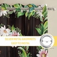 thumbnail image 6 of Spring Botanical Kitchen Curtains Window Panels, Garden Birds Floral Leaves Brown Wood Insulated Window Treatment Curtain, Grommet Curtains for Bedroom/Living Room/Bathroom, 2 Piece 52"Wx45"L, 6 of 8