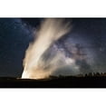 thumbnail image 2 of The Yellowstone Collection 18x13 Black Modern Framed Museum Art Print Titled - Old Faithful and Milky Way, Yellowstone National Park, 2 of 4