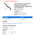 thumbnail image 2 of Cooler To Reservoir Power Steering Return Line Hose Assembly - Compatible with 2001 - 2005 BMW 325i 2.5L 6-Cylinder GAS 2002 2003 2004, 2 of 2