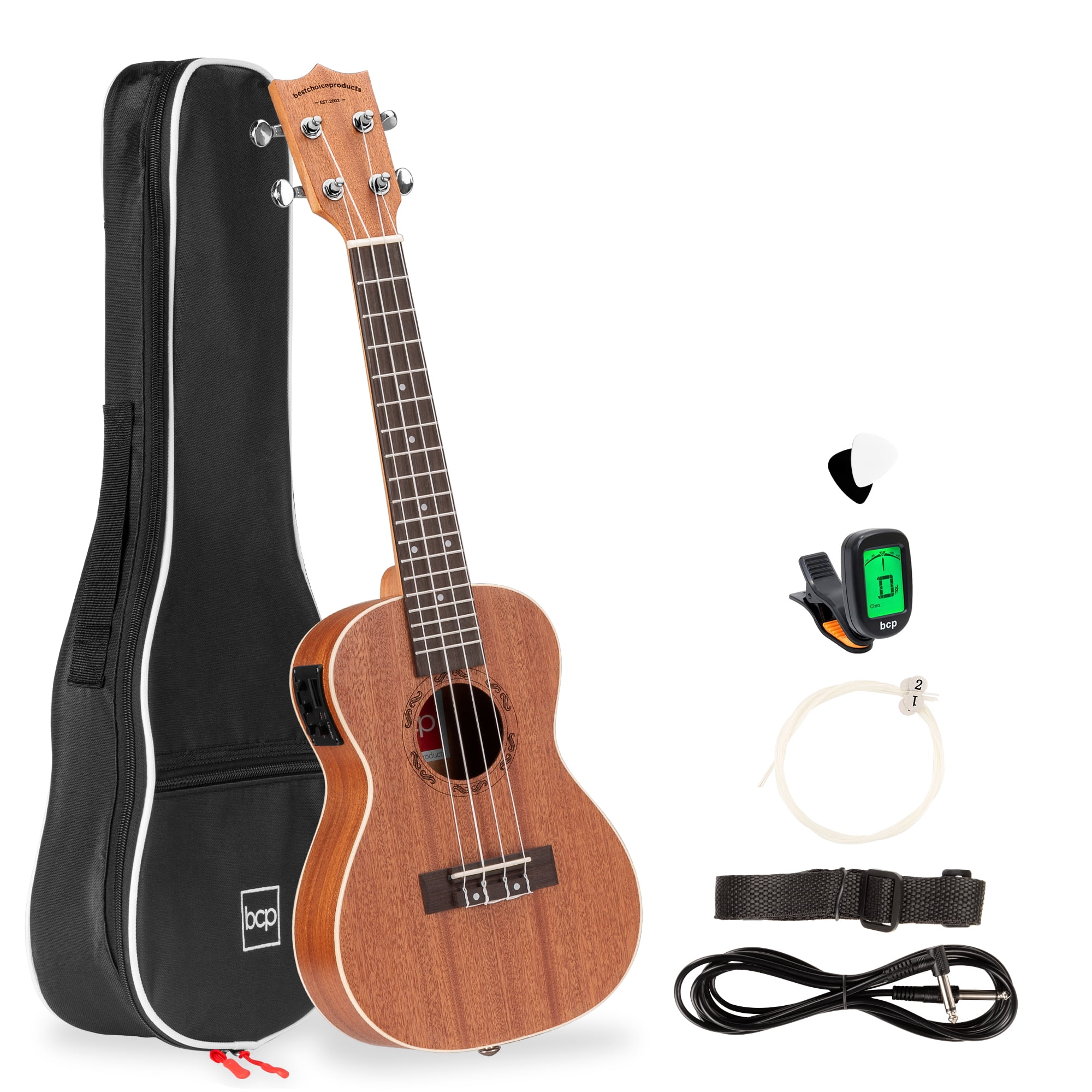 Best Choice Products 23in Acoustic Electric Ukulele Kit w/ Gig Bag, Built-in Tuner, Picks - Walmart.com