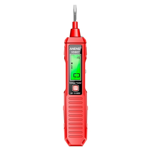 Probador de voltaje de 12-300V pluma de prueba de inducción inteligente profesional duradero portátil Rojo Zulema Probador de voltaje
