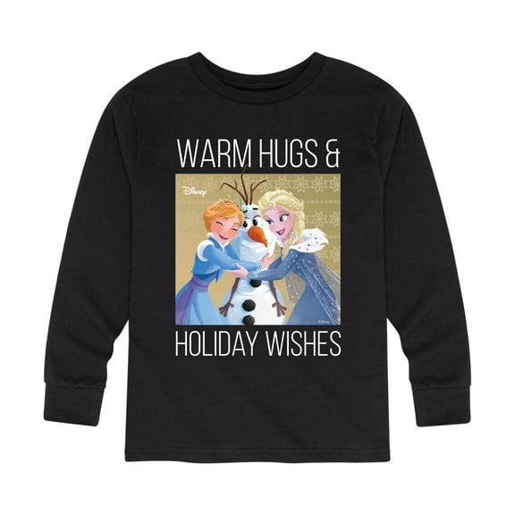 Frozen 2 - Warm Hugs Holiday Wishes - Toddler And Youth Long Sleeve Graphic T-Shirt