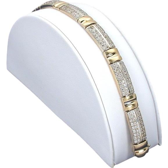 White Faux Leather Multi Bracelet Ramp Jewelry Display 
