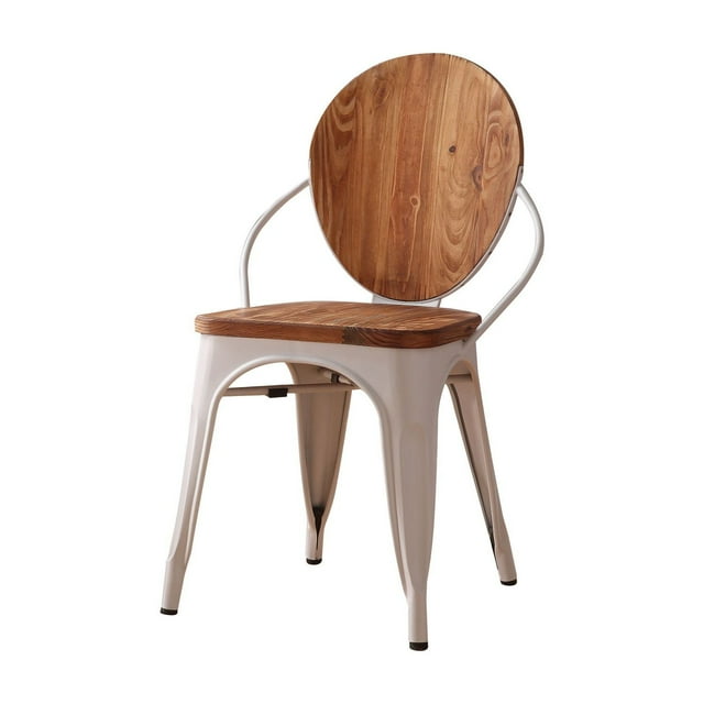 ACME Jakia III Side Chair in Natural & White