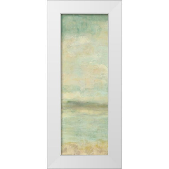 Shanti, Shima 7x14 White Modern Wood Framed Museum Art Print Titled - Serenity I