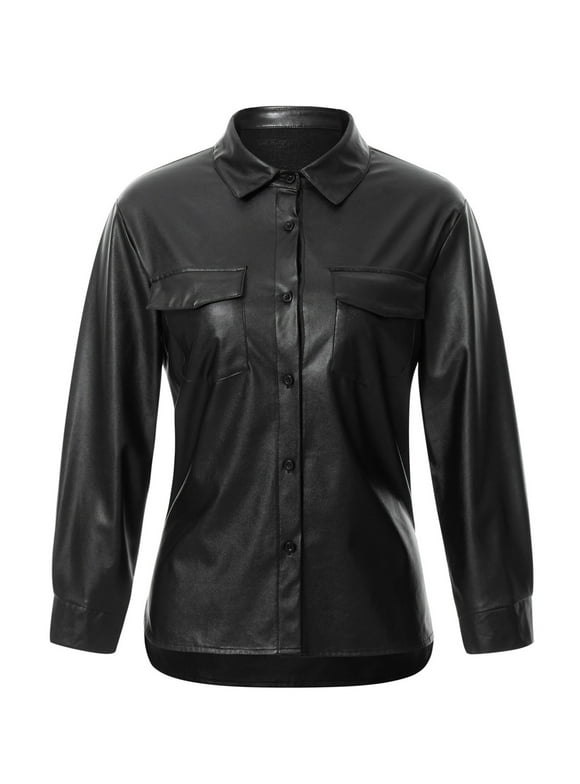 Faux Leather Tops Women