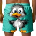 thumbnail image 4 of BRGZLK Mens Beach Shorts Summer Drawstring Waist Funny Cute Duckling Expression Print Summer Swim Trunks Novelty Beachwear Sports Vacation Shorts with Pockets, 4 of 6