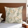 thumbnail image 4 of Pillow Covers 16x16 Inch, Sage Green Yellow Botanical Linen Pillowcase with Invisible Zipper, Vintage Spring Summer Decorative Throw Pillow Covers Cushion Case for Couch Sofa Bed Living Room, 4 of 9