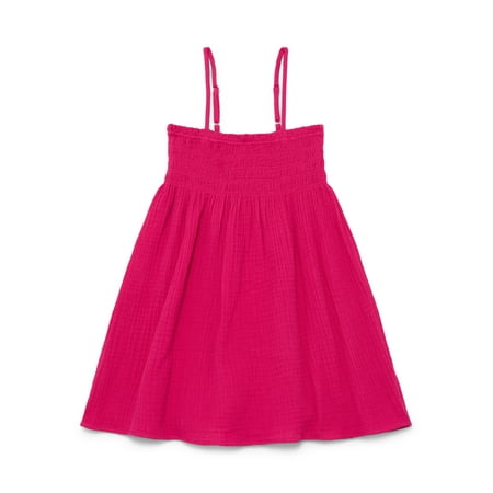 Wonder Nation Girls Smocked Spaghetti Strap Mini Dress Coverup, Sizes 4-18