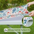 thumbnail image 6 of Pioneer Flower Floral Print Pattern Square Fitted Tablecloth with Elastic Edge,Square Table Cover,Washable Elastic Table Cover for Home Kitchen Party Decor 34"x34", 6 of 6