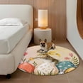 thumbnail image 2 of Easter Bunny Eggs Round Area Rug 3.3Ft Washable Circle Rugs for Dining Room Table, Spring Tulip Flowers Leaves Country Plants Non-Slip Carpet Floor Mats Indoor Outdoor Carpet Runner Home Decor, 2 of 8