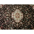thumbnail image 2 of AHMEDANI Rectangle Area Rug Chocolate Brown Floral Kashaan Hand Knotted Wool Silk Carpet (9 X 6)', 2 of 9