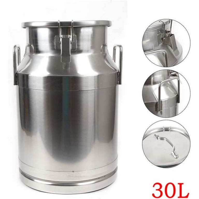 Miumaeov Stainless Steel Milk Can, 60L Storage Container with