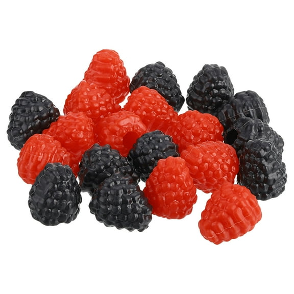20pcs Artificial Raspberry, Fake Raspberry Realistic Photography Props for Table Centerpiece, Red/Black