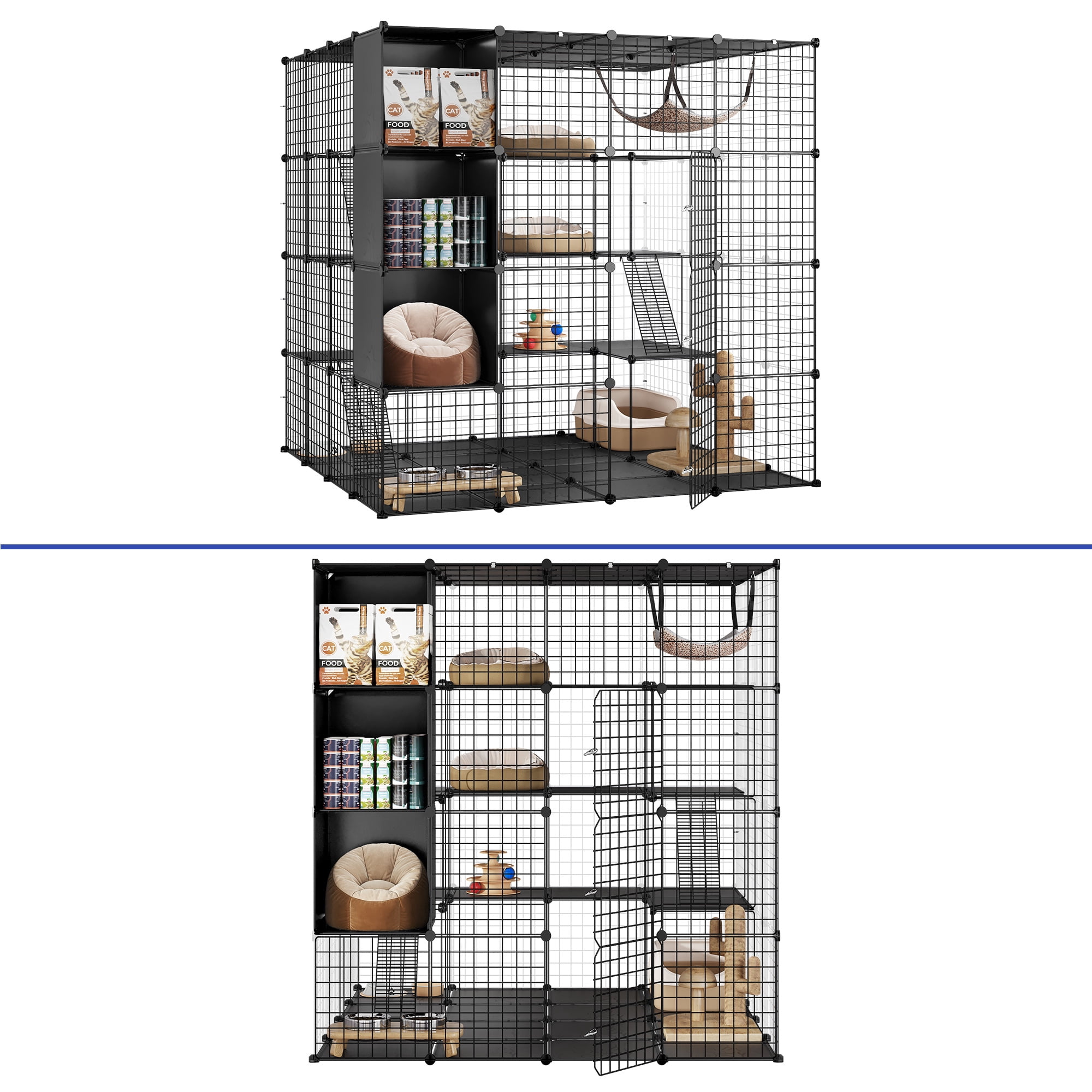 ModFusion Large 4‑Tier Cat Catio Cage for 1‑4 Cats Metal Indoor Outdoor Enclosure