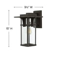 thumbnail image 3 of Hinkley Lighting 2324 15" Height 1-Light Lantern Outdoor Wall Sconce from the Manhattan Collection, 3 of 6