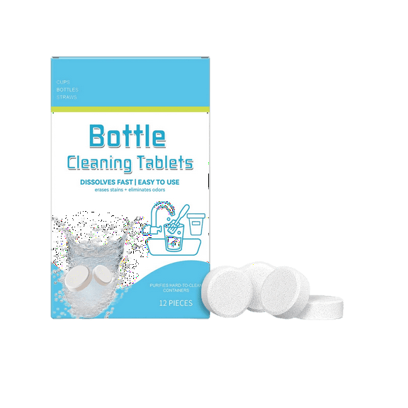 Ycandiee Water Bottle Cleaning Tablets, Effectively Removes Tough Stains and Odors Bottle Clean Tablet for All Stainless Steel, Plastics and Glass Drinking Containers