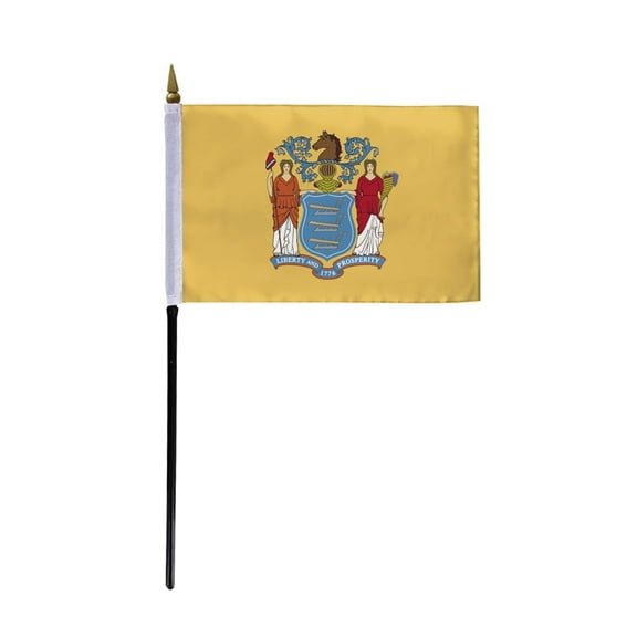 A.G.A.S. New Jersey State 4x6 Inch Polyester Printed Outdoor Flag and Banner, Indoor/Outdoor Display