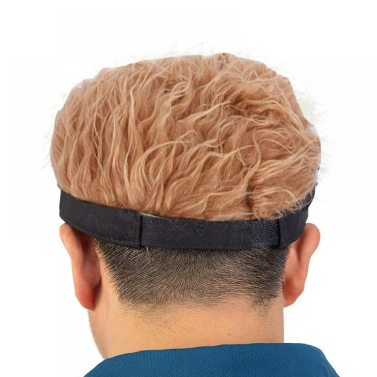AVAIL Novelty Wig Hair Visor Cap Adjustable Baseball Hat for Men