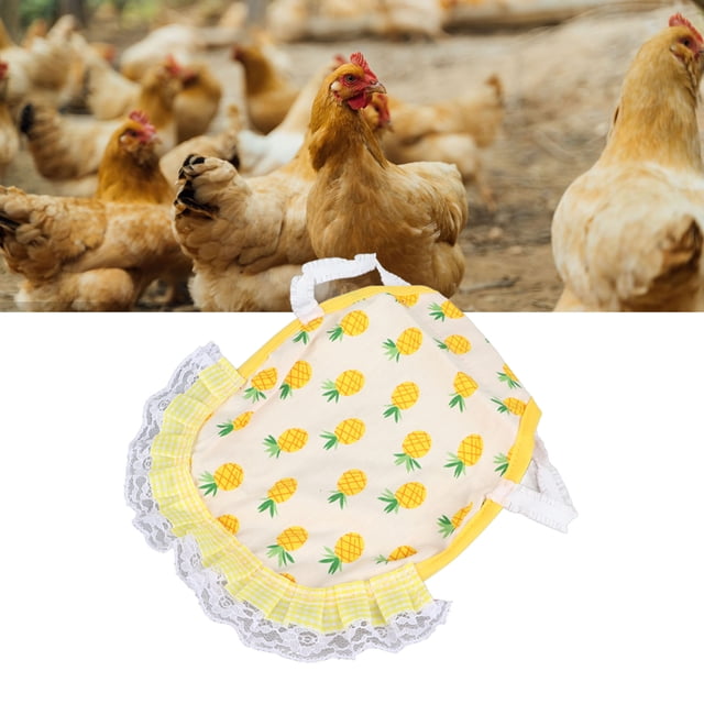 Chicken Feather Fixer Wing Back Protector, Hen Saddle Apron Cotton Free Size for Poultry Yellow Pineapple,Watermelon,Peach