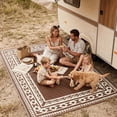 thumbnail image 3 of Kzaei Waterproof Outdoor Rug, 9'x12' Reversible Plastic Camping Area Rugs, Brown, 3 of 8