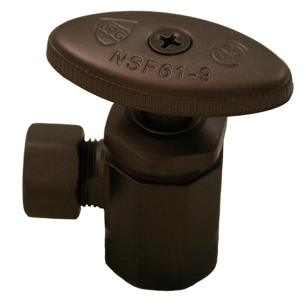 Oil Rubbed Bronze Compression Angle Stop 1/2" FIP x 3/8" Comp. ,PartNo S4213RB J