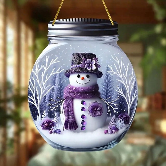 Colgante de muñeco de nieve en forma de disco | Adorno navideño colgante para ventanas, porches y puertas | Decoración festiva para el hogar con gancho