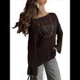 thumbnail image 3 of Suéter de Verano para Mujer, Cuello Redondo, Corta, Informal, de Punto, Tipo Pulóver Color Café L, 3 of 8