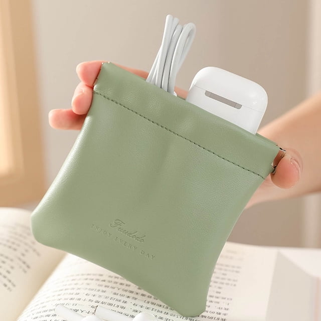 Fiudx Organizadores de Cosméticos, Bolso Pequeño con Cierre Elástico, Monedero de Poliuretano, Estuche para Guardia Pintalabios, Accesorio de Moda para Mujer, Textura Premium.