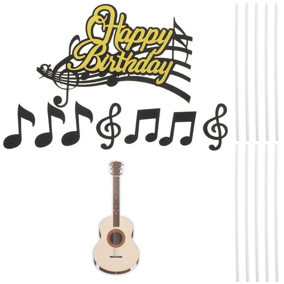 TINKSKY Music Themed Cake Toppers Assorted Color Paper Birthday Party Decorations 24pcs