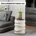 thumbnail image 6 of MOALCOFER 18" Concrete Outdoor Side Table Set of 2, Round Accent End Table for Patio, Small Garden Stool or Plant Stand, Indoor/Outdoor Use,White, 6 of 6