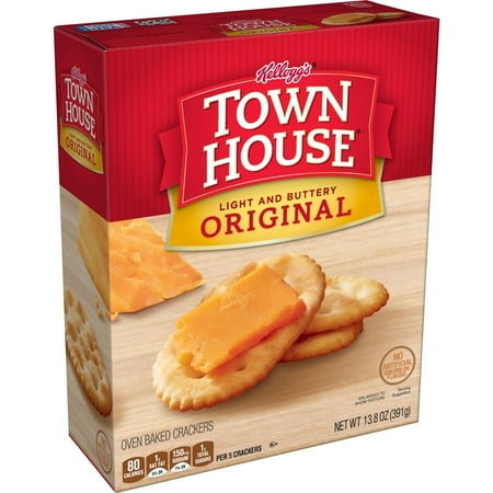 Town House Oven Baked Crackers, Party Snacks, Light and Buttery, Original, 13.8oz Box (1 Box)