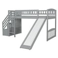 thumbnail image 5 of Bellemave Twin Size Loft Bed with Slide and Stair,Solid Wood Low Loft Bed with Storage Drawers and Guardrails for Teens Bedroom(Gray), 5 of 13