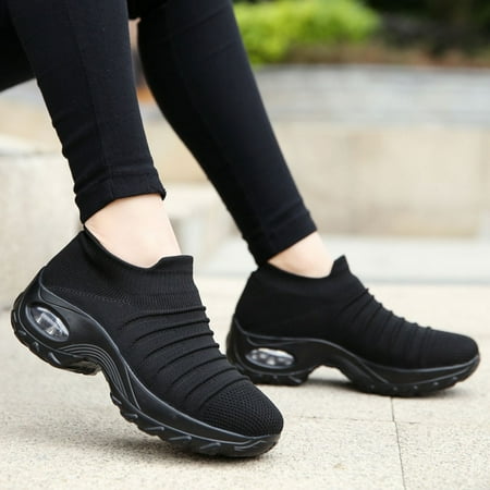 

Casual Shoes Fashion Women Mesh Casual Shoe Thick Bottom Rocking Shoe Student Working Sneaker
