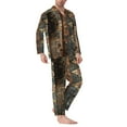 thumbnail image 2 of Naloa Vintage Poker Chips Men’s Pajamas Set - Long Sleeve Button Down Sleep Shirt and Pajama Bottoms Sleepwear Set-XX-Large, 2 of 7