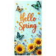 thumbnail image 2 of Hello Spring Vertical Floral Banner with Butterflies and Sunflowers Display Backdrop Wall Art Background for Outdoor Weddings Parties Events Decor, 2 of 5