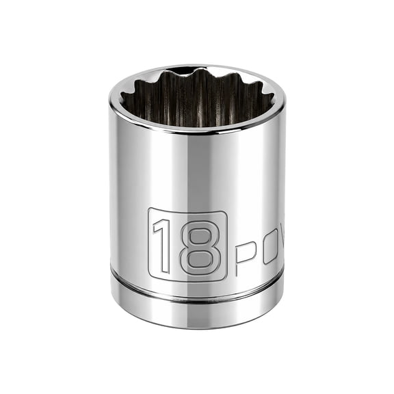 Powerbuilt 3/8 Inch Drive x 18 MM 12 Point Shallow Socket - 641023