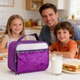 thumbnail image 6 of FastXmas Handheld Lunch Bag, Reusable Insulated Flip Sequins Lunch Tote Bag Handheld Box Roomy Carry Bag Lunchbox for Women Glittering Shining Office Travel Camping Work Use, 6 of 6
