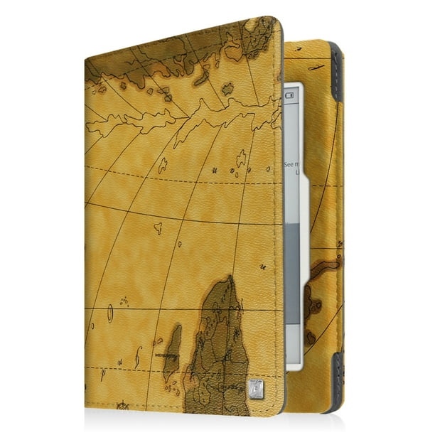 Fintie Slim Fit Premium Pu Leather Folio Case Cover For Barnes Noble Nook Glowlight Plus Ereader Bnrv510 Map Brown Walmart Com Walmart Com