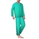 thumbnail image 2 of Balery Turquoise Light Blue Pijama para Hombre de Dos Piezas con Manga Larga, Conjunto de Dormir y Descanso Suave con Bolsillos-Large, 2 of 7