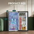 thumbnail image 4 of Upstreman 3.2 Cu.ft Retro Compact Fridge with Side Bottle Opener, Single Door Small Refrigerator Retro Bar Fridge, Black BR321 PRO, 4 of 13