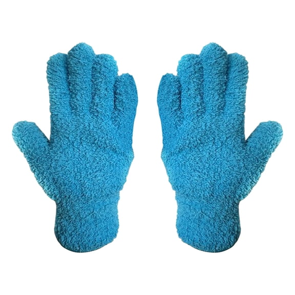 Solivara Reusable Microfibre Dusting Glove For Blinds Shelves Car Interior Washable Cleaning Glove For Home,Blue,9.84*3.15 in