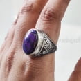 thumbnail image 3 of Purple Copper Turquoise Mans Ring, Natural Copper Turquoise, Silver Jewelry, 925 Silver Ring, Birthday Gift, Heavy Mens Ring, Arabic Design, Ottoman Style Ring, Christmas, Turkey Mens Signet Ring, 3 of 7