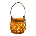 thumbnail image 1 of Farol de ratán con asa, portátil, tejido a mano, para patio y casa. color de madera, 1 of 9