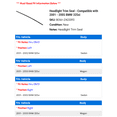 thumbnail image 2 of Headlight Trim Seal - Compatible with 2001 - 2005 BMW 325xi 2002 2003 2004, 2 of 2
