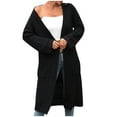 thumbnail image 2 of Sakmal Women Cardigan Sweater Knitted Open Front Tunic Lightweight Cardigan Long Black Sweater Top with Pockets, 2 of 9