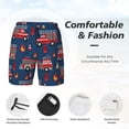 thumbnail image 5 of Balery Fire Truck 1 Mens Swim Trunks Swim Shorts for Men Quick Dry Inseam Beach Shorts with Compression Liner Pocket-X-Large, 5 of 9