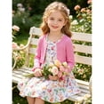 thumbnail image 3 of Lanbubble Toddler Girls Dresses with Ruffle Cardigan, 2‑Piece Fall Outfits for 3‑7T, 3 of 10